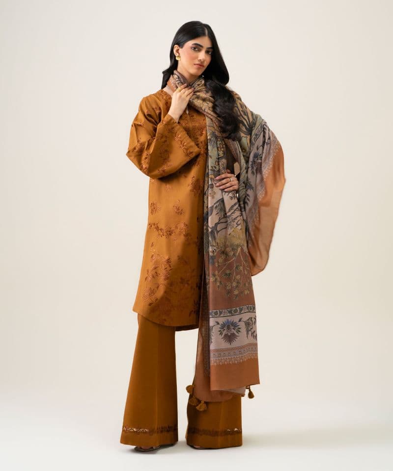 3 Piece - Embroidered Cotton Twill Suit thumbnail