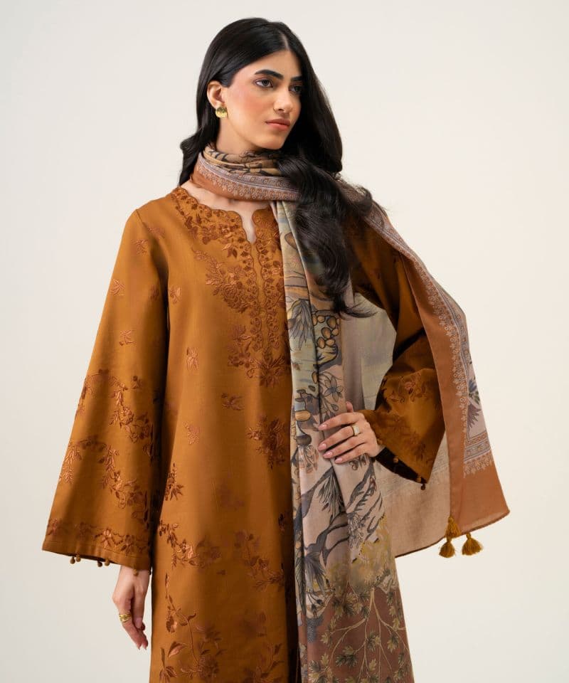3 Piece - Embroidered Cotton Twill Suit thumbnail