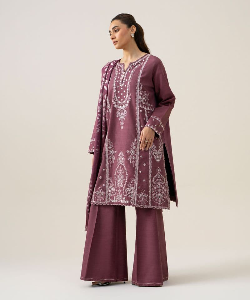 3 Piece - Embroidered Light Khaddar Suit thumbnail