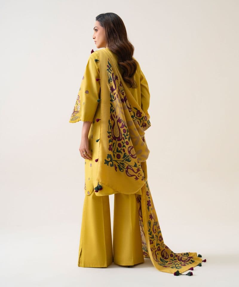 3 Piece - Embroidered Cotton Twill Suit thumbnail