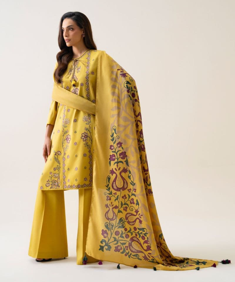 3 Piece - Embroidered Cotton Twill Suit thumbnail