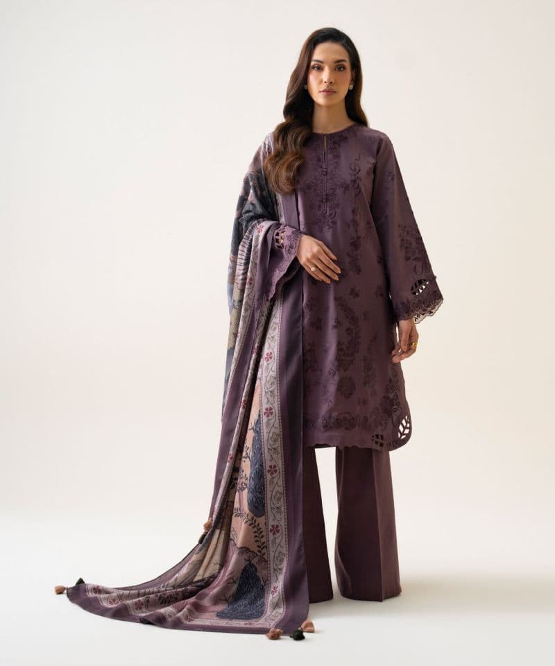 3 Piece - Embroidered Cotton Twill Suit thumbnail