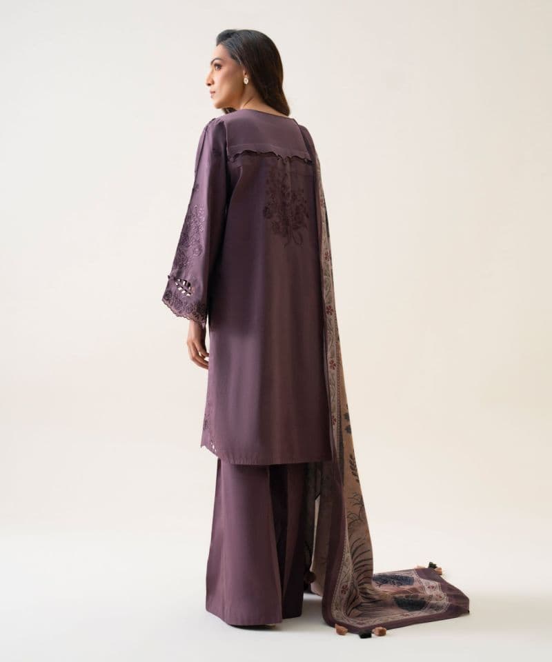 3 Piece - Embroidered Cotton Twill Suit thumbnail