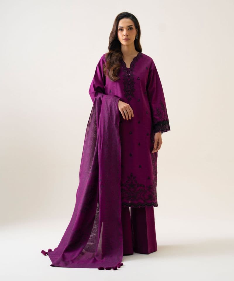 3 Piece - Embroidered Light Khaddar Suit thumbnail