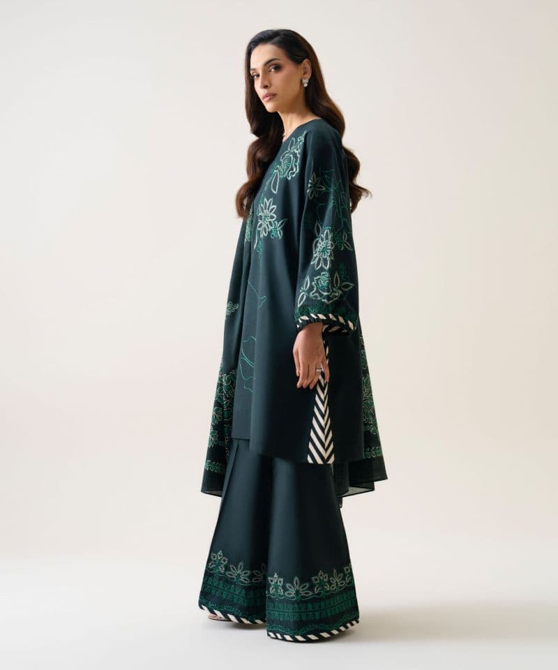 3 Piece - Embroidered Textured Cotton Suit thumbnail