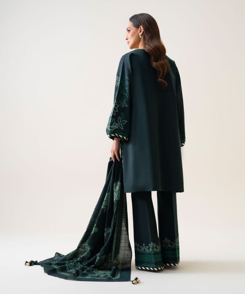 3 Piece - Embroidered Textured Cotton Suit thumbnail