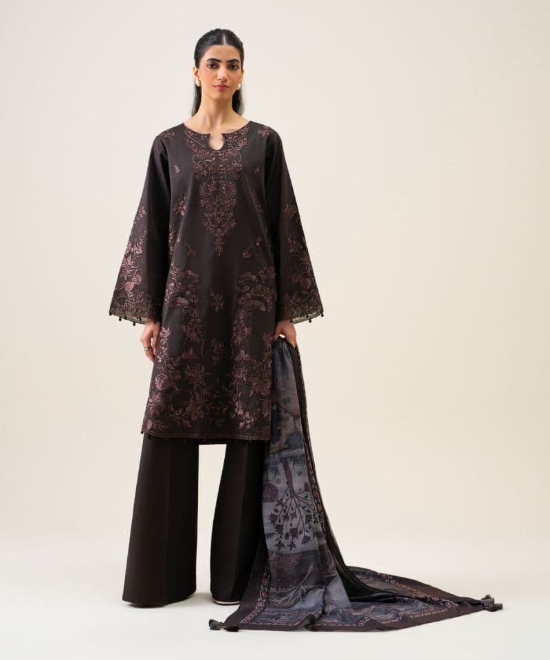 3 Piece - Embroidered Cotton Twill Suit thumbnail