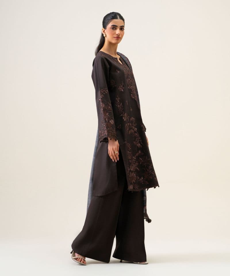 3 Piece - Embroidered Cotton Twill Suit thumbnail