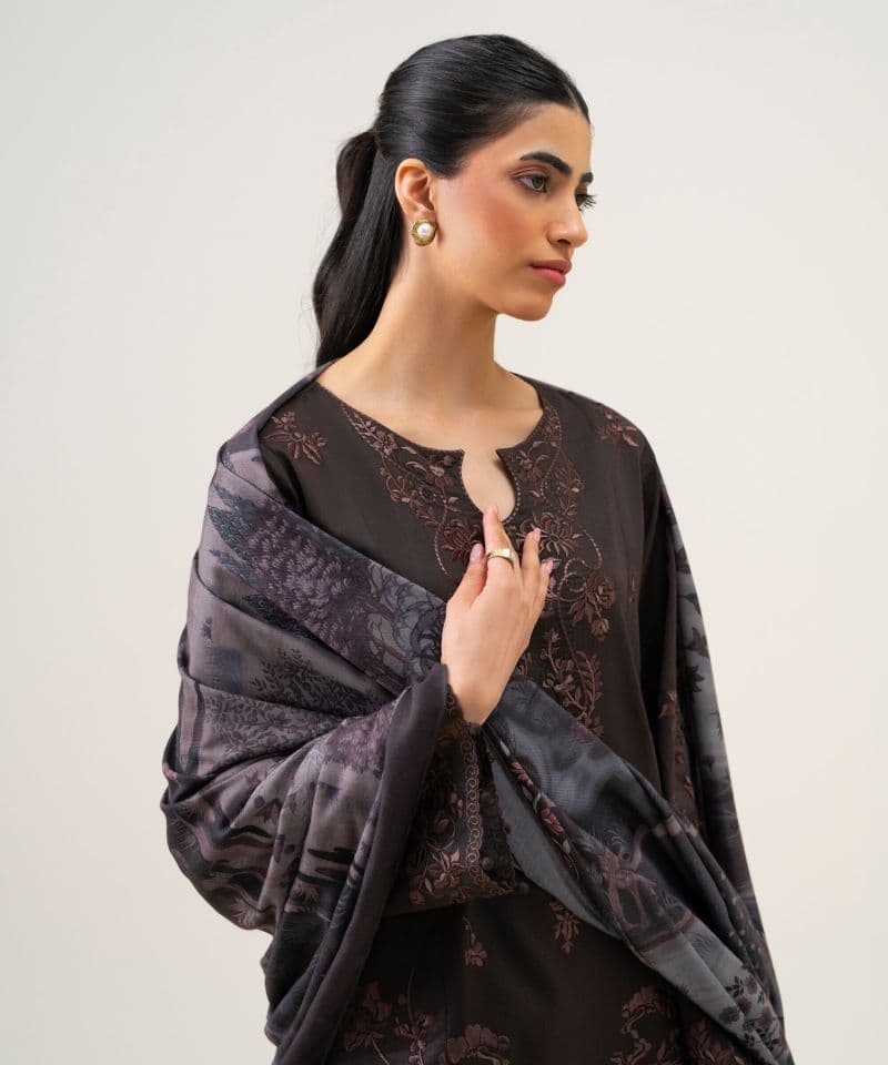 3 Piece - Embroidered Cotton Twill Suit thumbnail