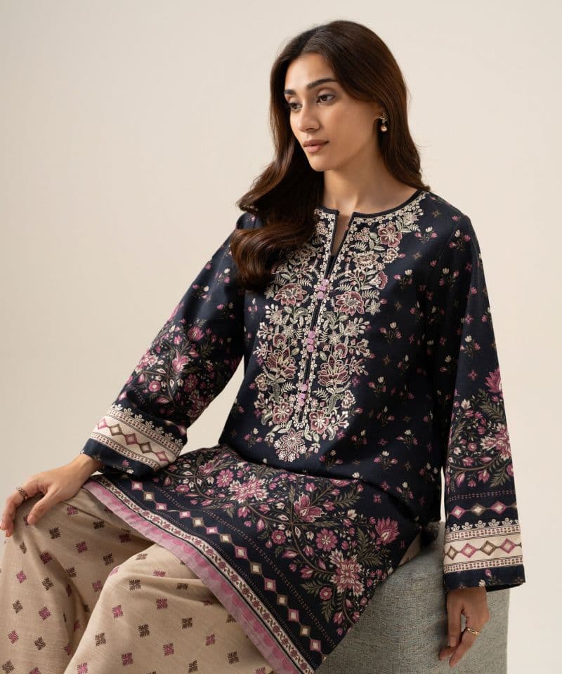 2 Piece - Embroidered Light Khaddar Suit thumbnail