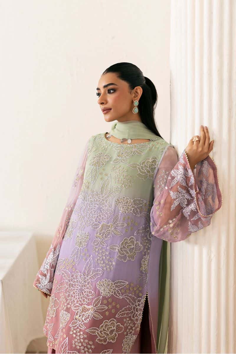 Embroidered Chiffon 3 Piece Ready-to-Wear Suit - alternate view