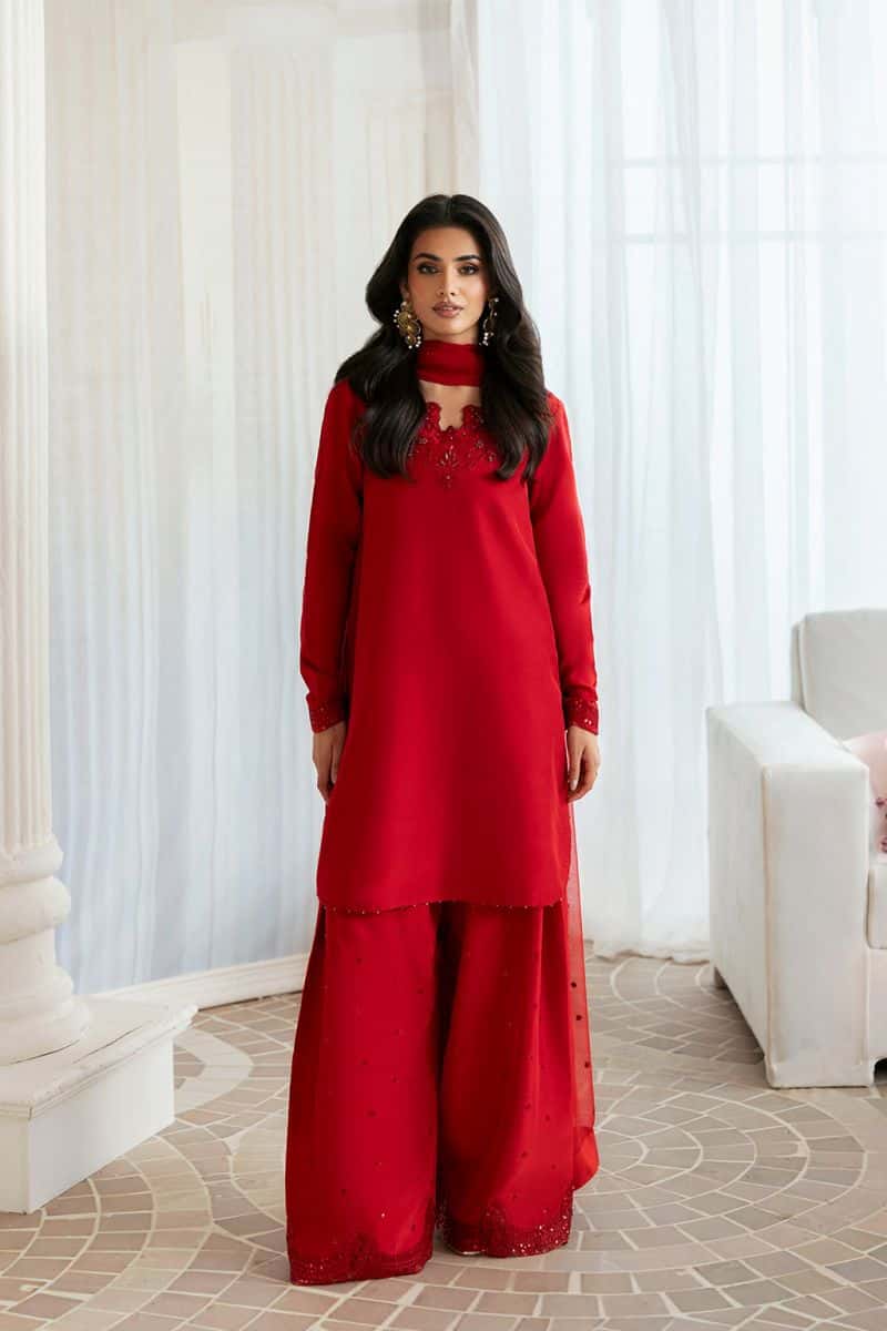 Embroidered Chiffon 3 Piece Ready-to-Wear Suit