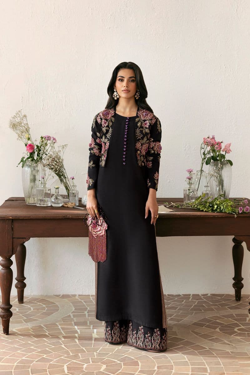 Embroidered Silk 3 Piece Ready-to-Wear Suit thumbnail
