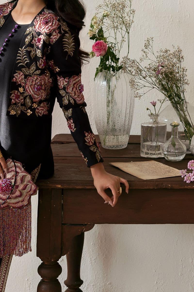 Embroidered Silk 3 Piece Ready-to-Wear Suit thumbnail