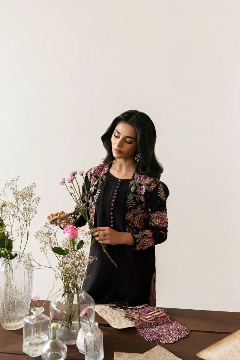 Embroidered Silk 3 Piece Ready-to-Wear Suit thumbnail