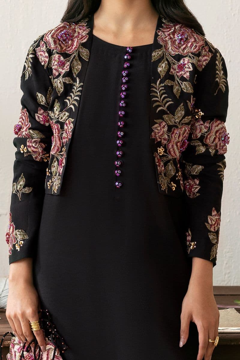 Embroidered Silk 3 Piece Ready-to-Wear Suit thumbnail