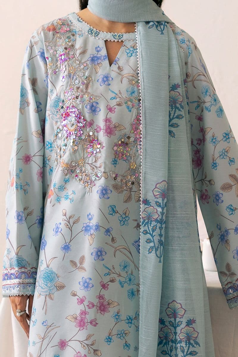 Embroidered Cotton Silk 3 Piece Ready-to-Wear Suit thumbnail