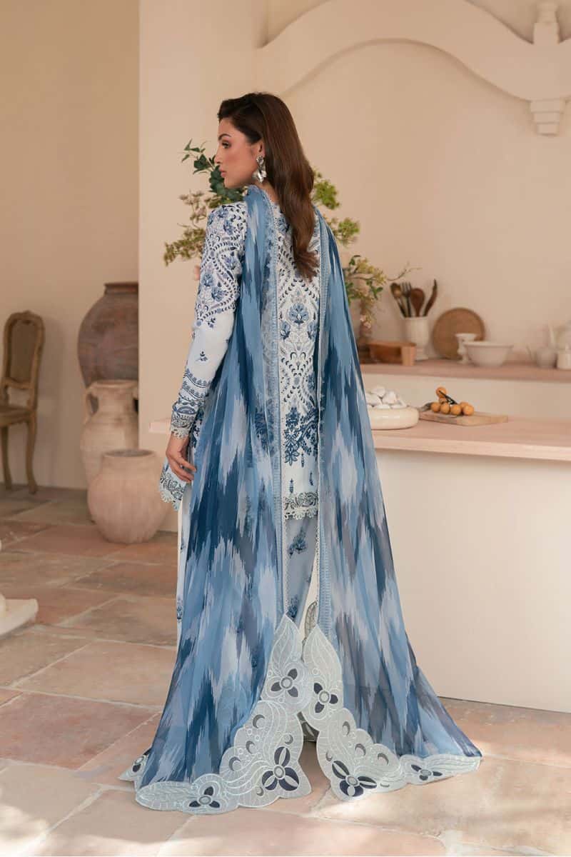 Embroidered Printed lawn silk and chiffon Printed lawn silk embroidered 3 Piece Ready-to-Wear Suit - alternate view