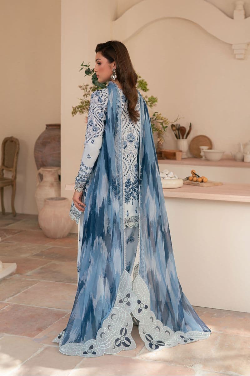 Embroidered Printed lawn silk and chiffon Printed lawn silk embroidered 3 Piece Ready-to-Wear Suit thumbnail