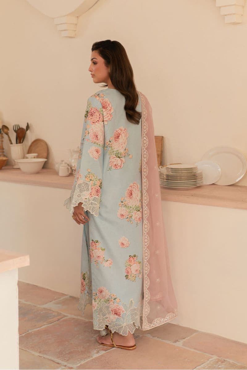Embroidered Printed lawn silk and chiffon Printed lawn embroidered 3 Piece Ready-to-Wear Suit thumbnail