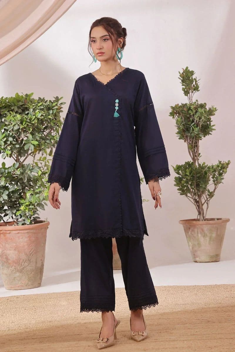 Chambray Cotton Womens 2 Pc Suit thumbnail
