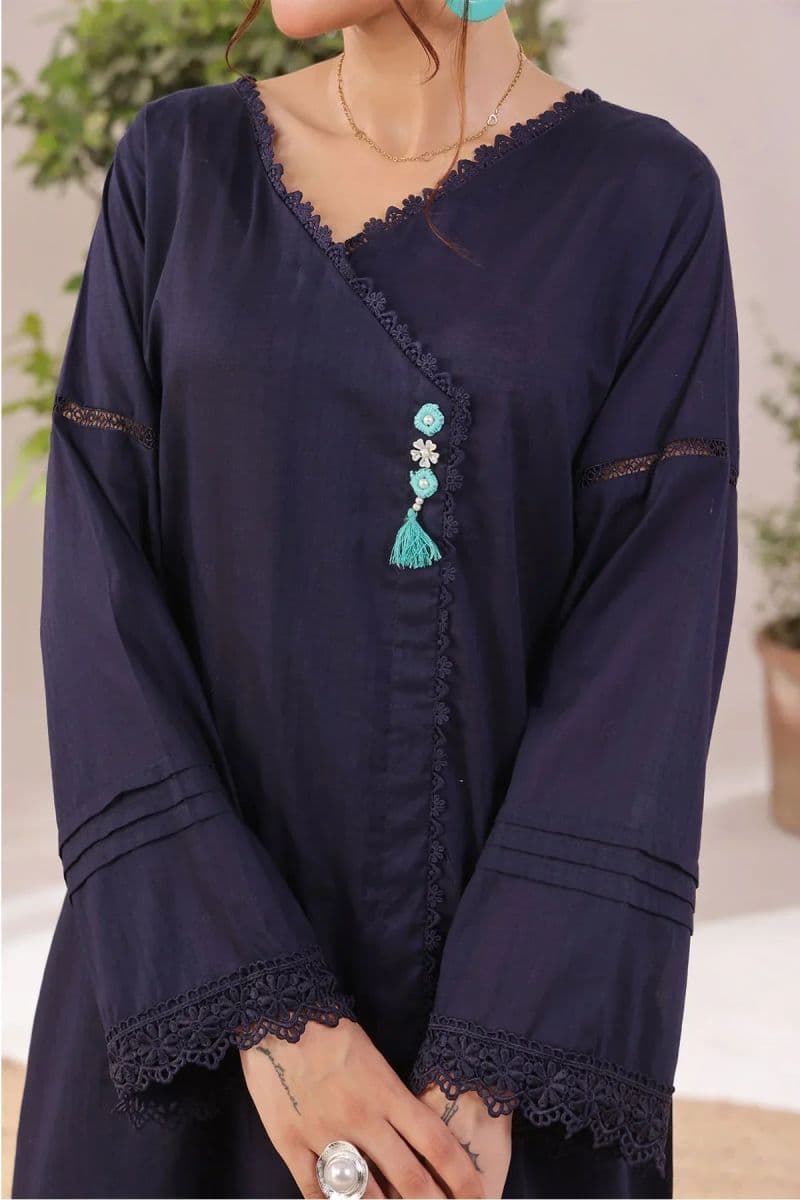 Chambray Cotton Womens 2 Pc Suit thumbnail