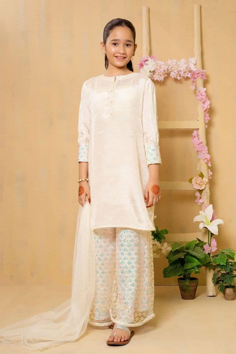 Cotton Silk Hand Adda Work 3 Pc Suit thumbnail