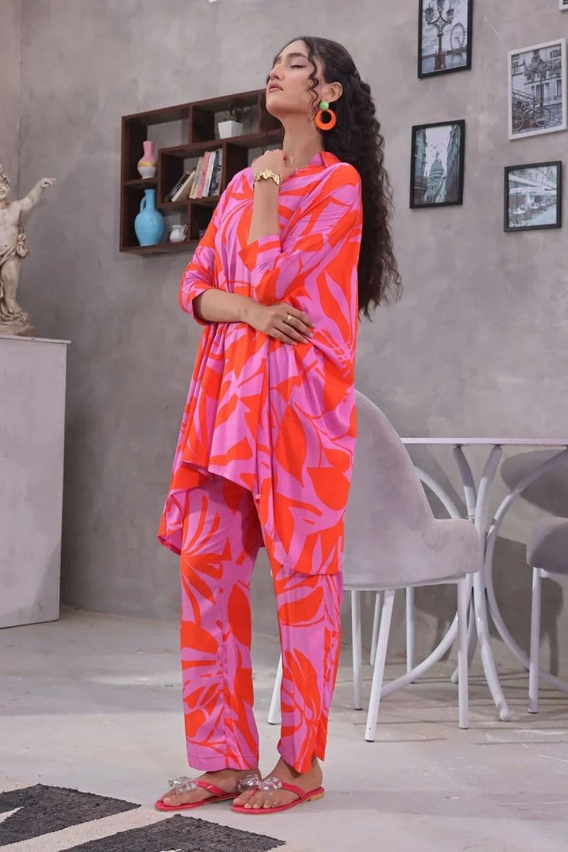 Printed Silk Womens 2 Pc Suit thumbnail