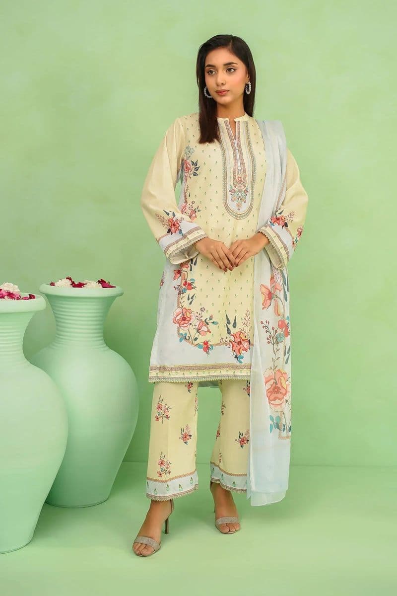 Womens Poly Lawn Digital Printed 3 Pc Suit thumbnail