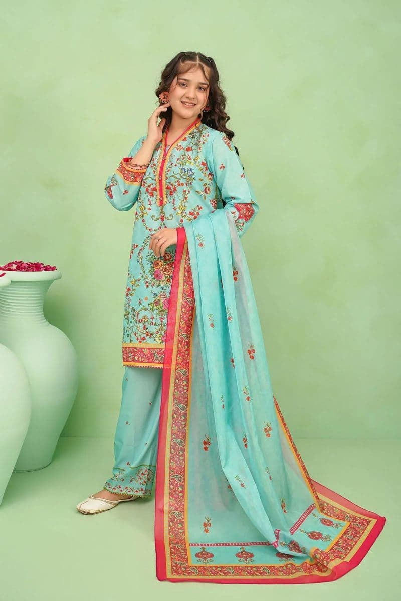Poly Lawn Digital Printed 3 Pc Suit thumbnail