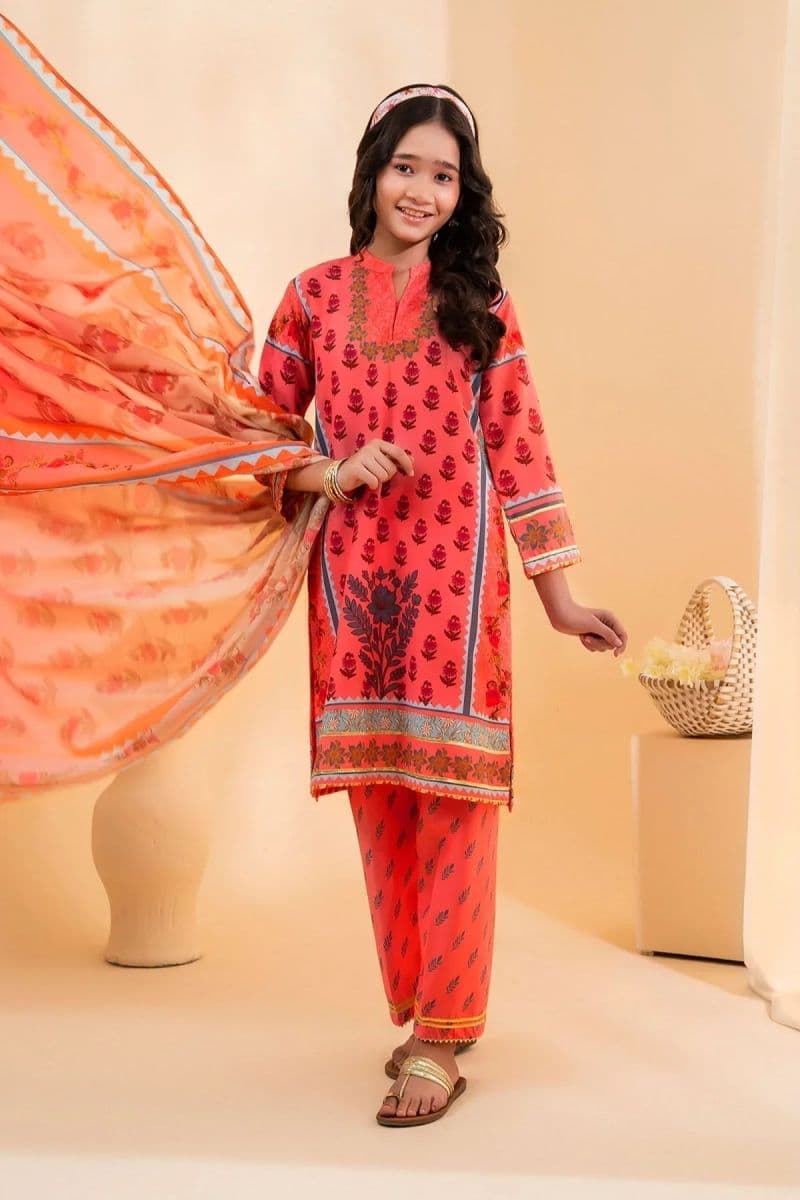 Poly Lawn Digital Printed 3 Pc Suit thumbnail