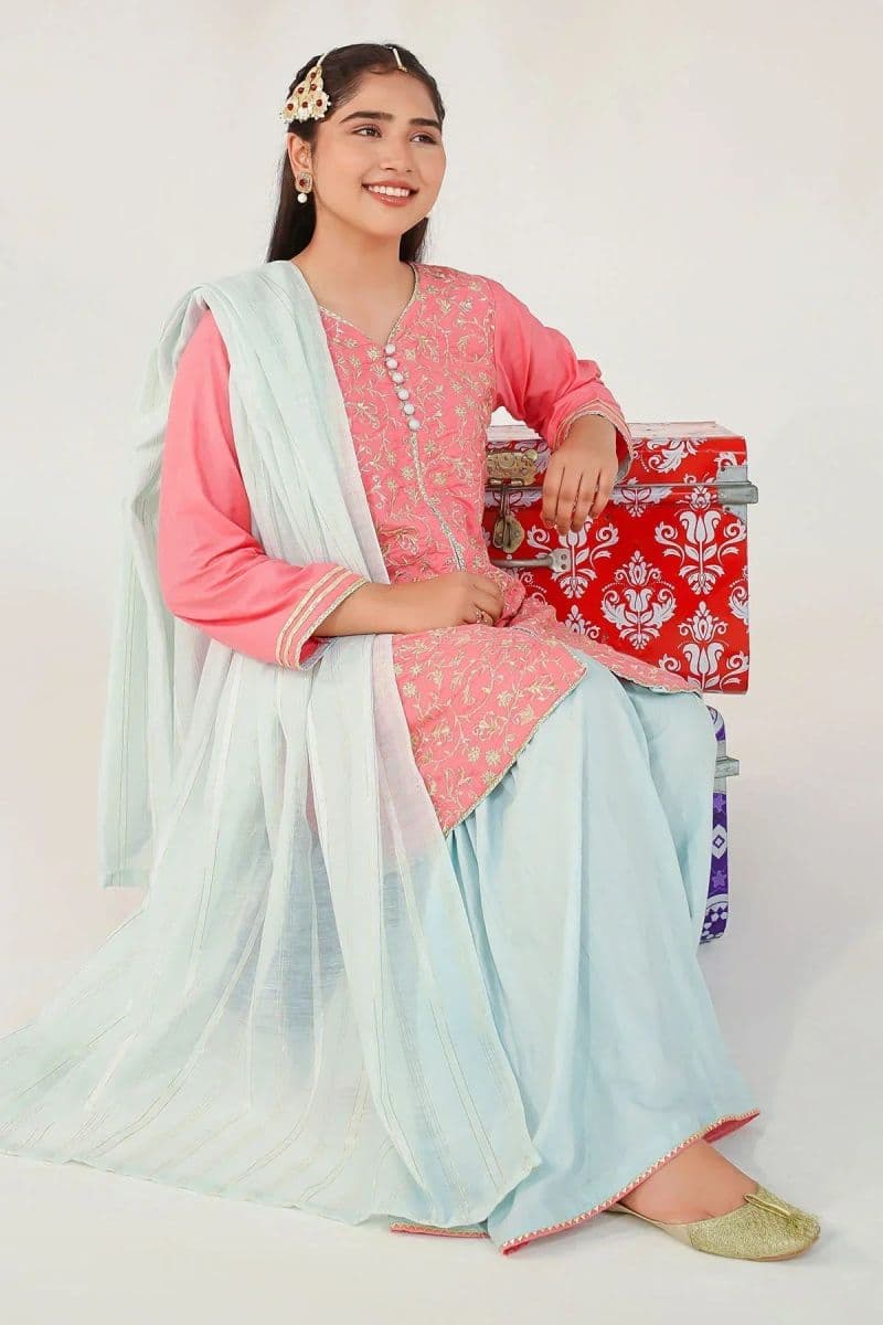 Cotton Silk Embroidered 3 Pc Suit thumbnail