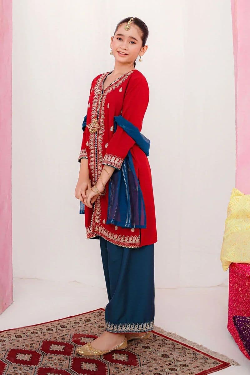 Raw Silk Embroidered 3 Pc Suit thumbnail