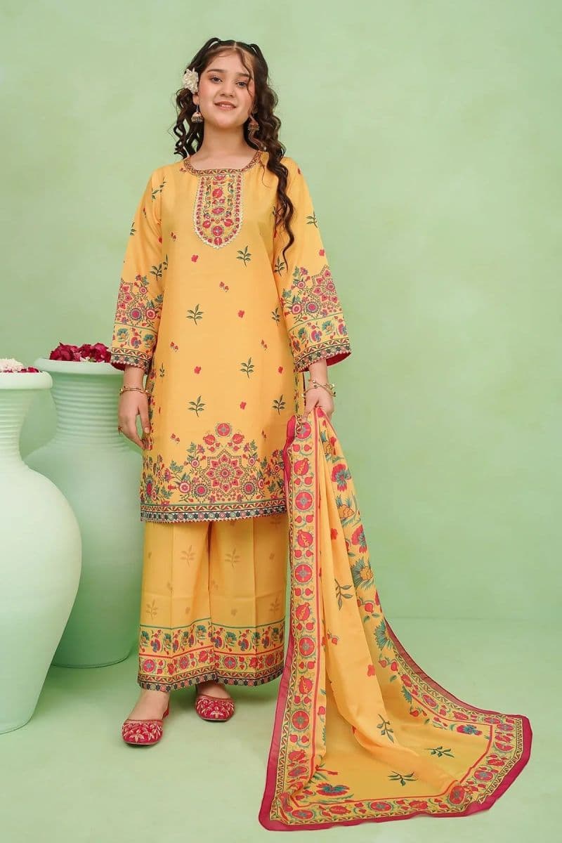Poly Lawn Digital Printed 3 Pc Suit thumbnail