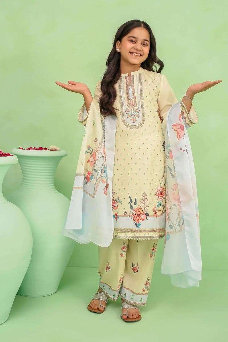 Poly Lawn Digital Printed 3 Pc Suit thumbnail