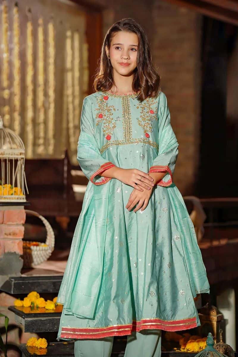 Viscose Jacquard Hand Adda Work 3 Pc Suit - alternate view