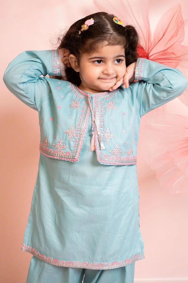 Cotton Embroidered 3 Pc Suit thumbnail
