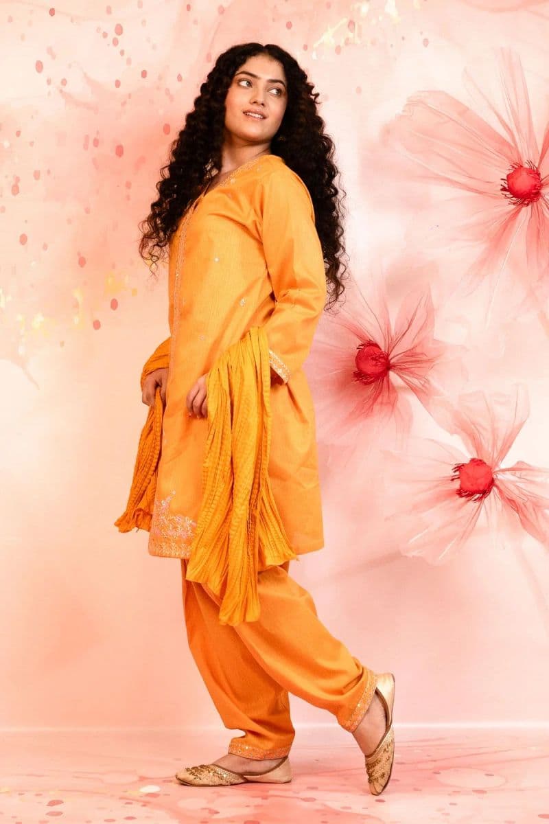 Cotton Embroidered 3 Pc Suit thumbnail