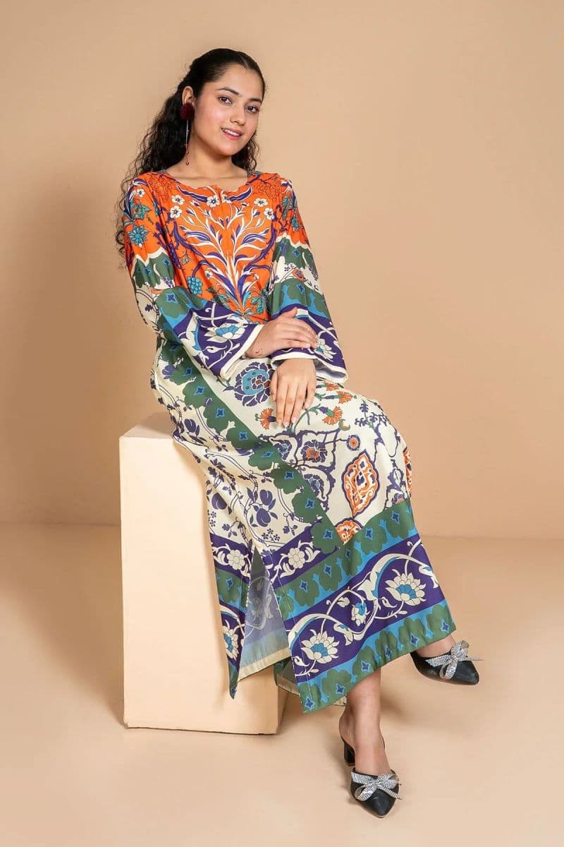 Poly Lawn Digital Printed Kaftan thumbnail