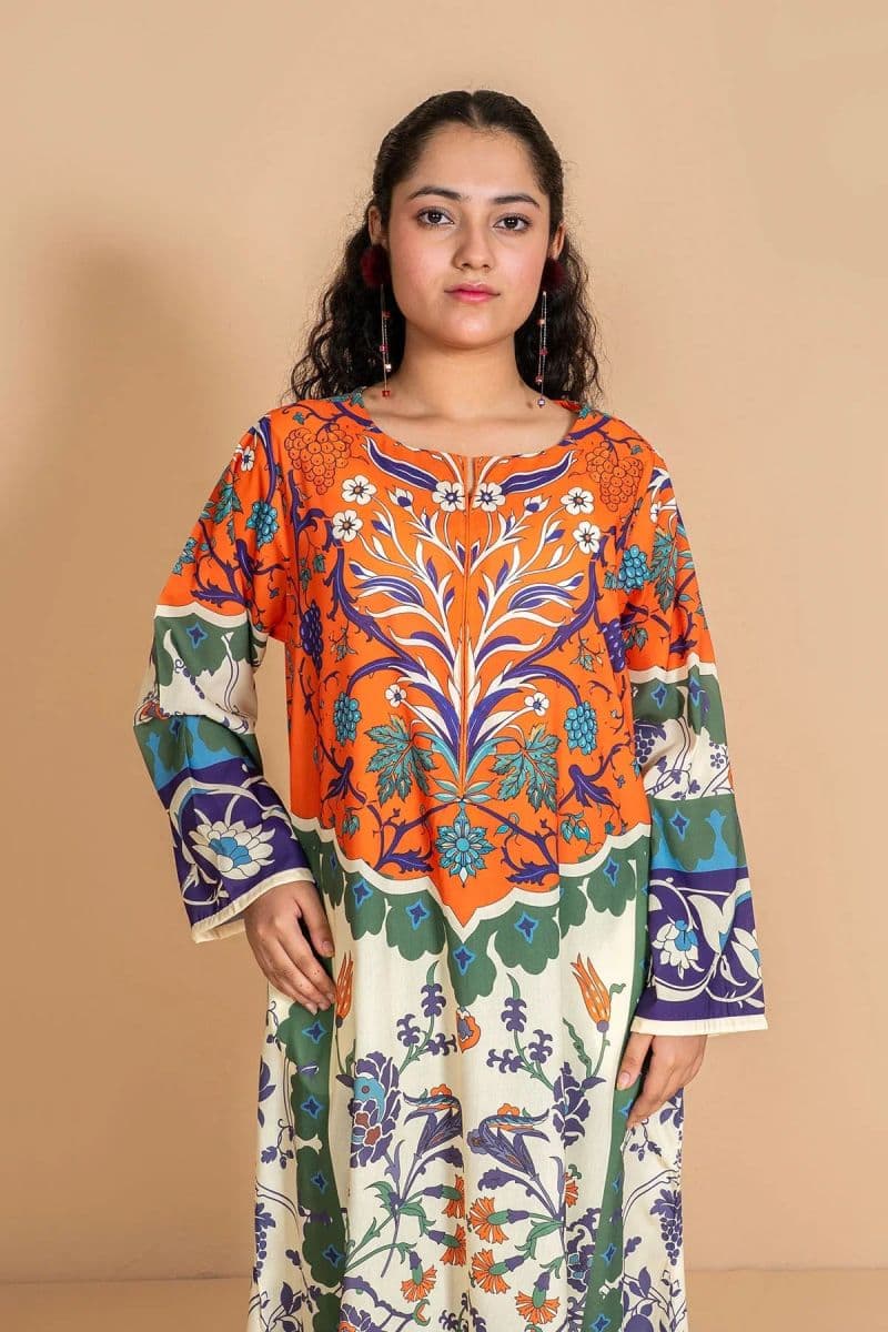 Poly Lawn Digital Printed Kaftan thumbnail