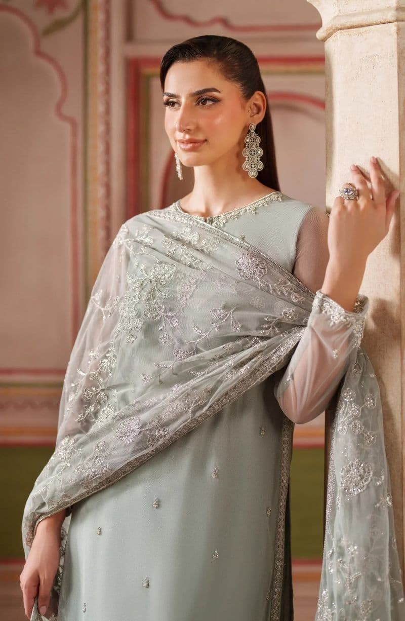 Embroidered Raw Silk Unstitched Suit (HF-05) thumbnail