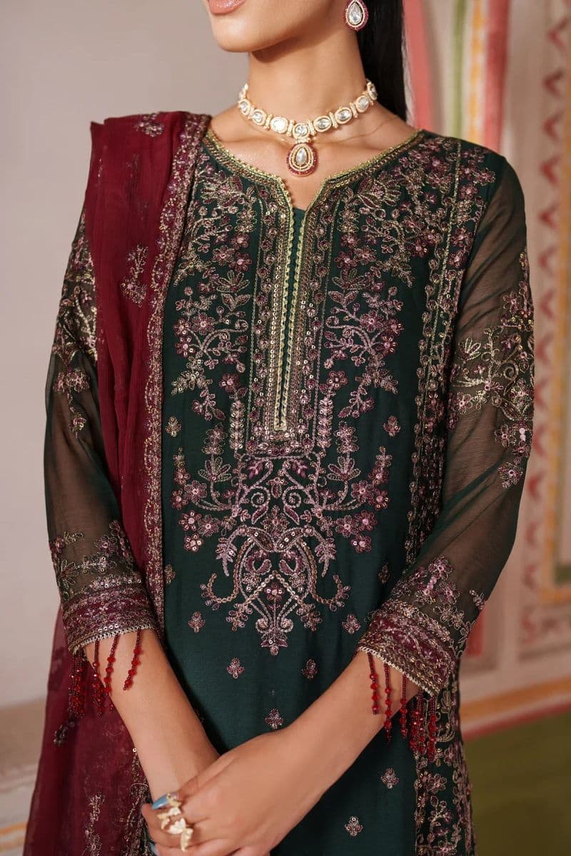 Embroidered Raw Silk Unstitched Suit (MUF-07) thumbnail