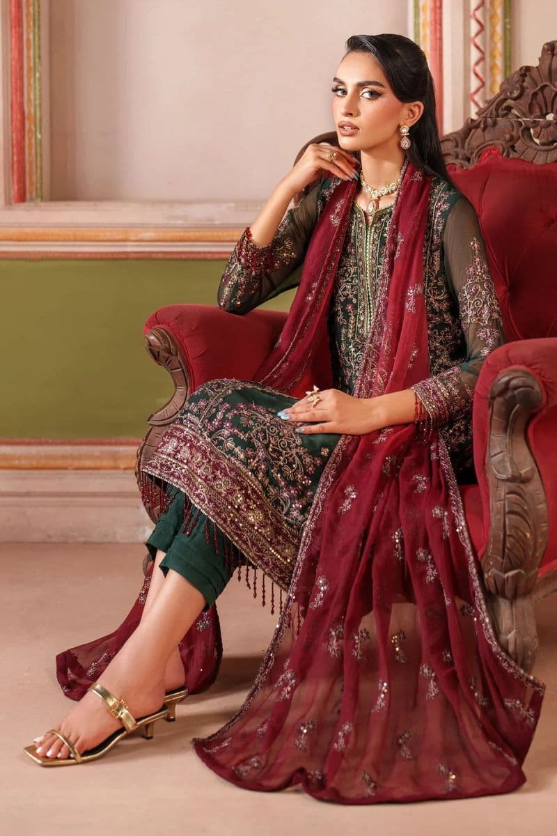 Embroidered Raw Silk Unstitched Suit (MUF-07) thumbnail