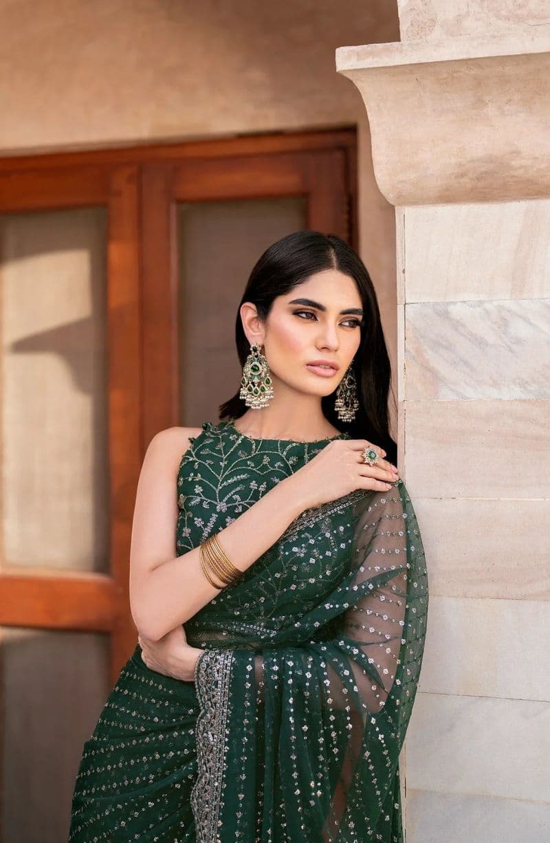 Embroidered Raw Silk Unstitched Suit (SBA-05) thumbnail