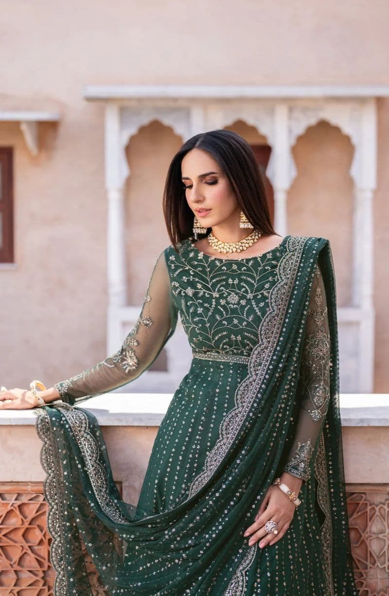 Embroidered Raw Silk Unstitched Suit (SBA-05) thumbnail