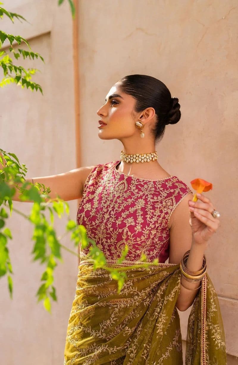 Embroidered Raw Silk Unstitched Suit (SBA-03) thumbnail