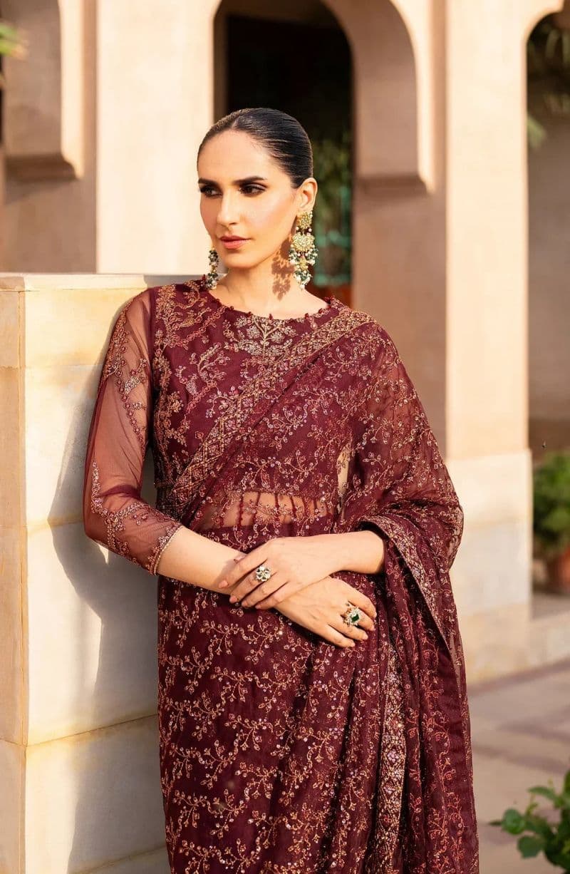 Embroidered Raw Silk Unstitched Suit (SBA-01) thumbnail