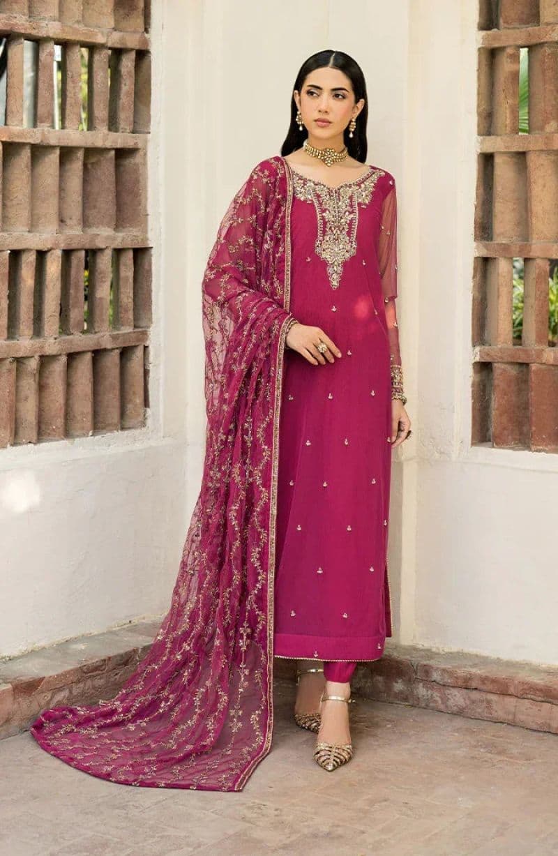 Embroidered Raw Silk Unstitched Suit (HW-01) thumbnail