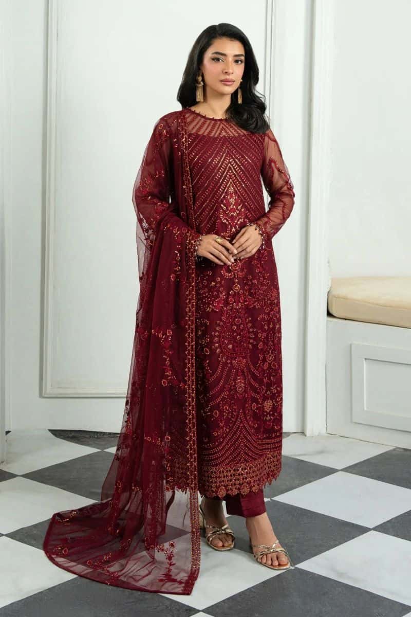 Embroidered Raw Silk Unstitched Suit (ZRI-08)