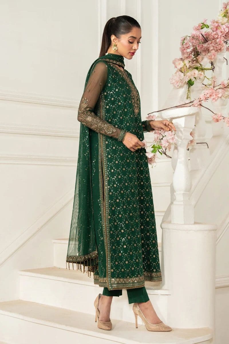 Embroidered Raw Silk Unstitched Suit (ZNAF-03) thumbnail